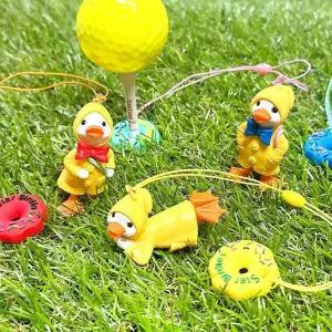 노란우비오리 도넛링 골프티걸이 골프티꽂이