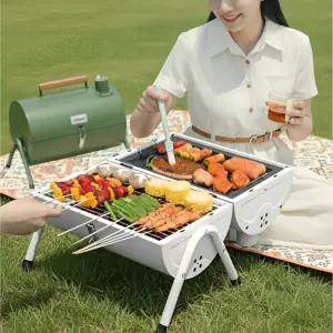 집에서 숯불구이 바베큐그릴 훈제박스 숯통 훈연기 가정용 미니화로