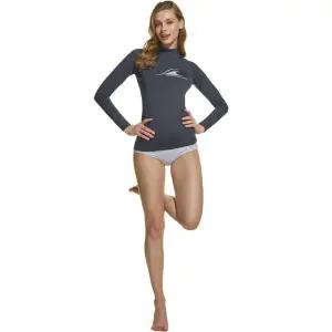 데일리 수영복 상의 여성 긴팔 래쉬가드 모크넥 쿨링 슬림핏 UPF50_F