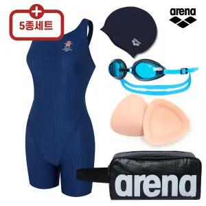 아레나 여자 실내수영복 5종 4종 세트 반신 3부 A4FL1PL33 수경 수모 가방 브라컵