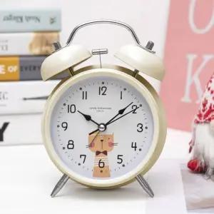 (아이보리) 무소음 탁상시계/자명종/탁상/여행용/알람/수험생/숫자/고급/탁상용/알람용/공부방/침실/가정용