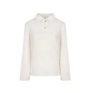 [크로커다일레이디]플라워 자수 캐주얼 카라 티셔츠_CLDWTS216