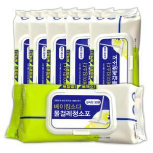베이킹소다 물걸레 청소포 6개입 초특대형 습식타입(200x380mm)
