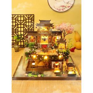 미니어쳐 하우스 대형 DIY 원더 모델 빌라 만들기 집 세트 랜드 캐빈 취미 수제