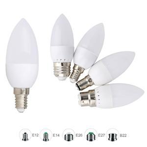 5X Led 촛불 전구 E27 E12 B22 B15 E14 Kronleuchter 샹들리에 플라스틱 램프 화염등 흰색 ac220v 따뜻한 가정 3w