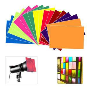 18개 색상 보정 젤 라이트 필터, 투명 오버레이 조명 컬러 플라스틱 시트, 조명용 필름 사진 램프 판독, 랜드스케이프 LED 커버 A4 사이즈