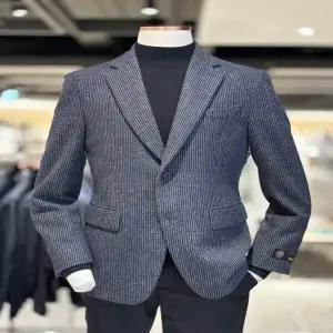 [레노마] RRDIBJ92A 25 신상 가을겨울 네이비 하운드체크 울스판 슬림 캐주얼 자켓