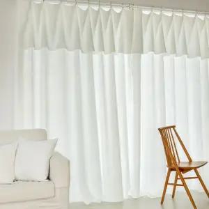 [텐바이텐]에센셜 샤이닝 길이조절 레이어드 대형 가리개커튼 2장(집게링포함)