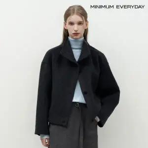 [롯데백화점]미니멈 [미니멈 에브리데이]하이넥 버튼 숏 코트 (EB4JH004D)