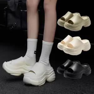 여자 컬러 통기성 아치형 키높이 앞트임 슬리퍼