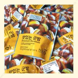 노브랜드 맛있는 군밤 100g x 8개 / 맛밤 구운밤 어른 어르신 영양 간식 대용량