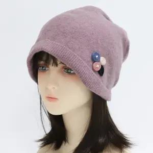 고급스러움 따뜻함 울 니트 두건 비니 헤어커버 항암치료 탈모 요리 밭일 중년 엄마 할머니 선물 모자