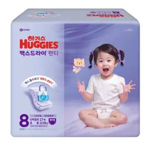 하기스 맥스드라이 팬티 8단계 공용 수퍼점보 27매