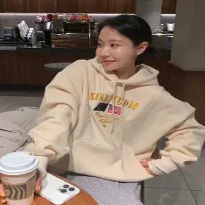 뉴욕플래그 오버핏 양기모 후드 (3color)