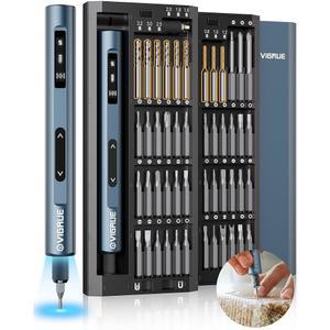 VIGRUE 미니 전기 드라이버 세트 드릴 비트가 포함된 400RPM 정밀 토크 레벨 48 마그네틱 비트 5개 전자 휴대폰 시계 주얼러 노트북용 수리 도구 키트