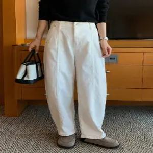 5357 윈터 절개 기모 코튼 배기팬츠 (4color) 히든밴딩