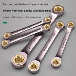 BAOLIAO 더블 헤드 블랙 니켈 매화 래칫 렌치, 크롬 바나듐 강철 스패너 세트 자동 수리 도구