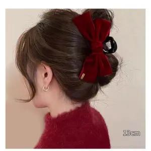 올림머리 파티 벨벳 헤어핀 벨벳 리본 왕리본핀 크리스마스 리본삔 집게핀 리본집게핀 악세사리