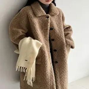 여성 모피 코트 양털 겨울 신상 도톰한 털 일체형 친환경롱 힛템