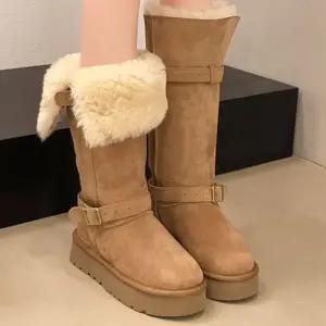 여성 2컬러 더블 벨티드 롱 폴딩 부츠 RJ-k9115