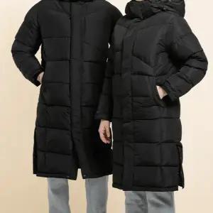 남녀공용 벤치 코트 캐주얼 단체용 패딩 남성 벤치 코트 겨울 충전재 여성 안감 기장 다운 방한 폴리 기모