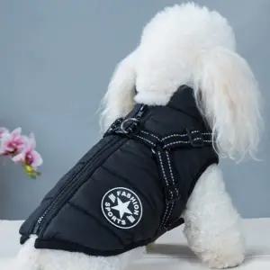 반려견 겨울 옷 소형견 방한복 강아지 반려견 패딩 조끼 점퍼 하네스 산책복 리드 산책 야간 가슴