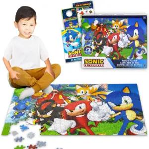 용 소닉 더 헤지혹 바닥 퍼즐 - 72피스 스티커 타투 등 5세 직소 번들+