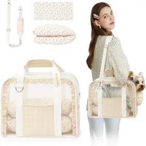 고양이 캐리어 부드러운 면의 반려동물 캐리어가 있는 강아지 지갑 소형/중형 강아지를 위한 통기성