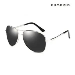 봄브로스 메탈 보잉 선글라스 미러 편광 남자 실버