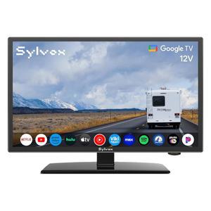 SYLVOX 스마트 RV TV RV 캠퍼 DC/AC 전원 HDTV용 19인치 12볼트 TV Google OS 지원 다운로드 앱 Google 어시스턴트 블루투스 WiFi 9-32V 광전압 보호 기능 제공