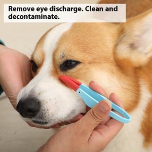 고양이용 눈 세척 브러시  둥근 팁 얼룩 제거제 눈물 물티슈 도구 저자극성 그루밍 액세서리