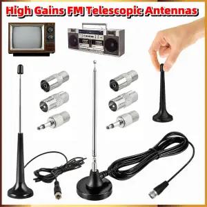 dmb안테나 고이득 FM 텔레스코픽 안테나 실내 DAB 라디오 교체 3개 어댑터 포함 가정용 스테레오 수신기용