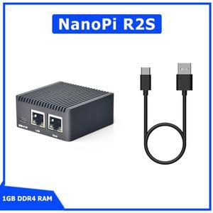 CNC 금속 케이스가 포함된 NanoPi R2S Rockchip RK3328 미니 소형 개발 보드 듀얼 기가비트 포트 1GB SBC