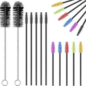 퍼슬린 62피스 3사이즈 벌새 모이통 청소 브러시 미니 나일론 튜브 세트 부품 병 새(블랙)