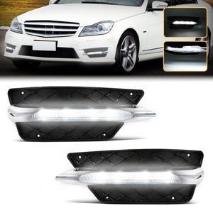 메르세데스 호환-벤츠 호환 W204 C-클래스 C250 C300 스포츠 2011 LED DRL 주간 주행등 앞 범퍼 안개등