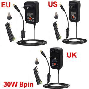 [호환품]3V/4.5V/5V/6V/7.5V/9V/12V 2A/2.5A AC/DC EU 미국 영국 플러그 조정 가능 전원 어댑터 USB 범용