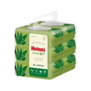 하기스 내츄럴케어 플러스 아기 물티슈 캡형 64매 6팩 434881