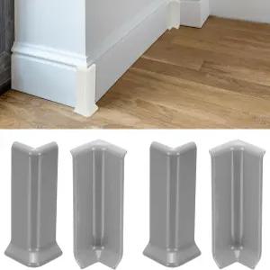 uxcell 자체 접착 베이스보드 코너 블록 4.07인치 벽 모서리 보호대 2개 내부 + 외부 모서리-벽 바닥 가구
