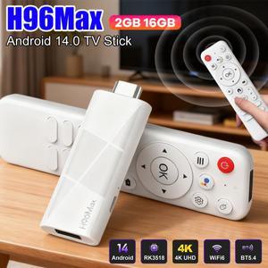 H96Max 안드로이드 TV 스틱 2GB 16GB 안드로이드14.0 스마트 호환 박스 RK3518 WiFi 6 블루투스 4K HD 미디