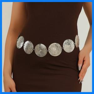 국경을 넘어 인기있는 메탈 허리 체인 레트로 유럽 및 미국 스타일 디스크 벨트 웨스턴 스타일 조절 가능한