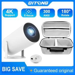 DITONG hy300 pro 새로운 프로젝터 4K 안드로이드 Wifi 1080P 1280720P HD 홈 시네마 야외 휴대용 비디오