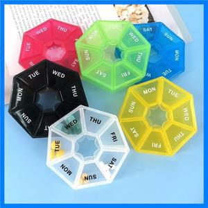 1/2pcs 7 그리드 알약 케이스 플라스틱 7 일 사탕 상자 휴대용 스토리지 타블렛 홀더 여행 주최자 디스펜서