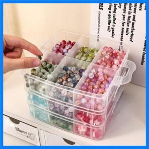 3단 18칸 투명 조절 가능 적층형 칸막이 플라스틱 수납함 장난감 보석 액세서리 정리용