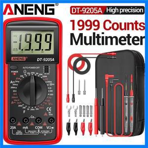 디지털 전문가용 멀티미터 ANENG DT9205A 1999 카운트 트루 RMS AC/DC 트랜지스터 전압 테스터 자동 범위