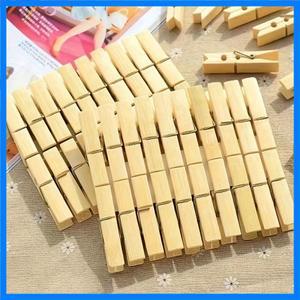 20pcs 내구성 대나무 옷 핀 가정용 및 야외 사용을위한 헤비 듀티 나무 Clothespins-다기능 방풍 클립