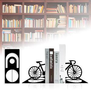 금속 자전거 북엔드, 선반 책 지지대, 정리함, 홈 오피스용 블랙북 홀더