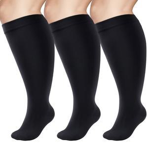 여성 및 남성용 네이처 EVO 플러스 사이즈 압박 양말, 순환 지지를 위한 엑스트라 와이드 종아리 무릎 하이 스타킹