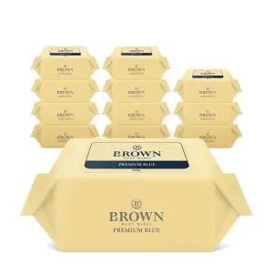 브라운 물티슈 프리미엄 블루 아기 물티슈 20매 휴대 리필형 12팩 고평량 447083
