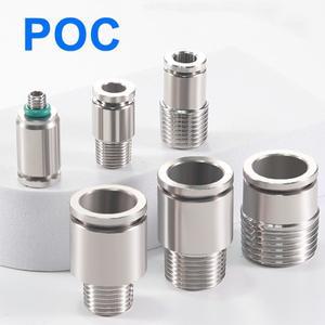 304 스테인리스 스틸 공압식 퀵 인 커넥터 외부 나사 직선 기관 POC4 6 810-01-02