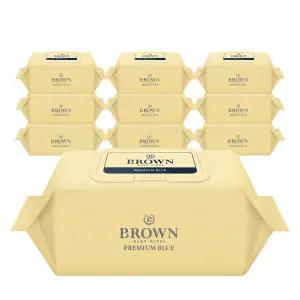 브라운 물티슈 프리미엄 블루 아기 물티슈 72매 캡형 10팩 고평량